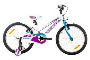 Kinderfahrrad SPRINT, CALYPSO 20 Zoll, 1 SP, Weiß, Türkis und Lila HARDTAIL