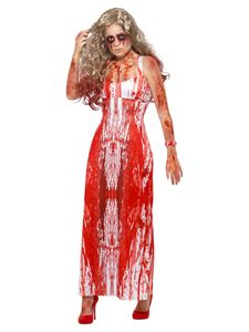 Damen Kostüm blutige Zombie Ballkönigin Halloween Gr.L