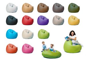sunnypillow XXL Sitzsack mit Styropor Füllung 125 cm Durchmesser 2-in-1 Funktionen zum Sitzen und Liegen Outdoor & Indoor für Kinder & Erwachsene viele Farben und Größen zur Auswahl Grün