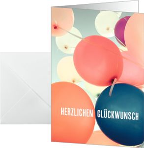 SIGEL DS617 Geburtstags-Karten "Balloons" -  A6 - 10 Karten inkl. weiße Umschläge