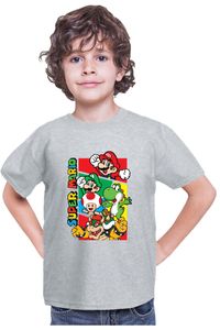 Mario Bros Game Kinder T-shirt Super Mario Luigi Bowser Nintendo, 12-13 Jahr - 152/Grau