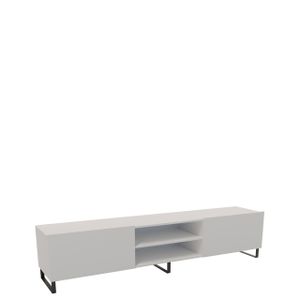 MIRJAN24 TV-Lowboard Kesera 200, Industrial TV-Tisch, Loft TV-Schrank, Stilvoll Wohnzimmer (Farbe: Weiß)
