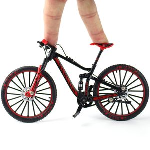 Schwarz Rot Mini Finger Double Bar Mountainbikes Downhill Simulation Fahrrad Modell 1:10 Legierung Fahrrad Spielzeug Ornamente-Downhill Mountainbike