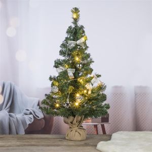 Künstlicher Weihnachtsbaum Geschmückt Beleuchtung LED Timer 75cm Silber