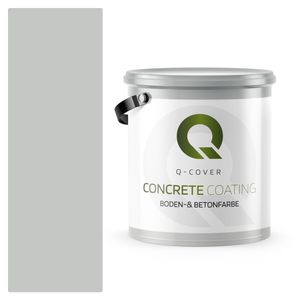 Q-COVER Bodenfarbe Betonfarbe Garagenboden Bodenbeschichtung für Innen- und Außenflächen Kellerfarbe Fußbodenfarbe Hellgrau 5L