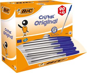 BIC Kugelschreiber Cristal Original blau VALUE PACK 90+10 GRATIS