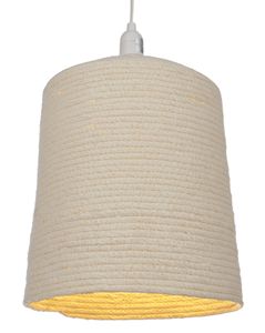 Papier Hänge Lampenschirm, Deckenleuchte aus Recyceltem Baumwollpapier - Modell Olas 1, Weiß, 27*22*22 cm, Asiatische Lampenschirme aus Papier & Stoff