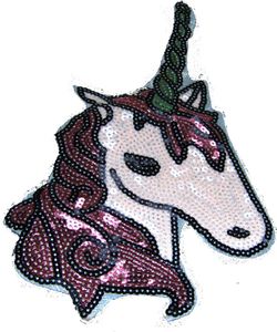 Einhorn Pferd Mit Pailletten xl - Aufnäher, Applikationen, Patches, Flicken, Zum Aufnähen, Größe: 28,5 x 16,5 cm