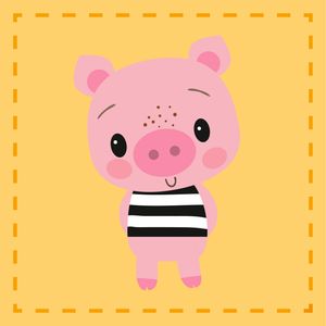 Baby Kinder Handtuch Seiftuch - Schwein - 100% Baumwolle - 30x30 cm - süße Tier Motive
