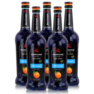 Riemerschmid Bar-Sirup Blue Curacao 0,7L - Cocktails Milchshakes (5er Pack)