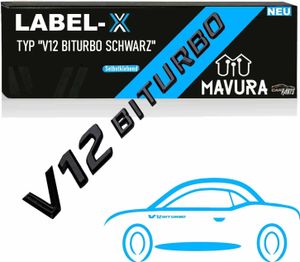 LABEL-X V12 Biturbo Logo z czarnym napisem dla AMG G65 S65 SL65 CL65 itp