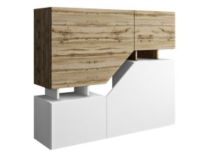 MIRJAN24 Kommode Ceelias, Modern Wohnzimmer Sideboard mit Türen, Industrial Highboard (Farbe: Weiß / Wotan)