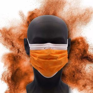 Farbige OP-Maske, orange, Typ IIR, 3-Lagig, latexfrei, 50 Stück, Einwegmaske, Medizinischer Mundschutz, MNS, Mund-Nasenschutz, Einmalmaske, Schutzmaske, Med-Comfort