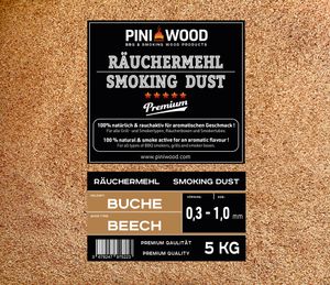 PINI 5 Kg Räuchemehl Buche 0,3-1 mm Smoking Dust Räucherspäne