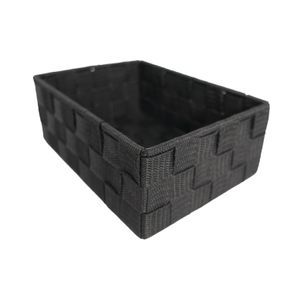 Regalkorb Geflecht schwarz Ordnungsbox rechteckig 19 x 14 cm
