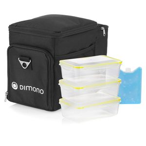 Picknicktasche - Kühltasche 3 in 1 Set mit passenden Frischhaltedosen 2.0 - Schwarz