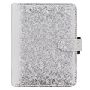 Filofax Terminplaner Saffiano metallic Pocket in silver