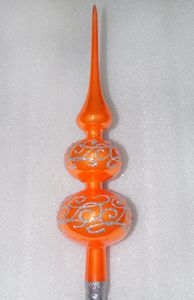 Weihnachtsbaumspitze Groß 35cm in Hochglanz Orange