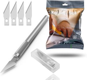 Scalpel Knife Premium Skalpell Set inkl. 10x Ersatzklingen - Bastelmesser extra scharf - für präzises Basteln & Modellbau
