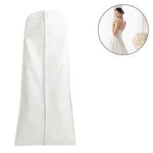 Große Kleidersäcke 180 x 80 x 22 cm, staubdicht, Aufbewahrungstasche, Hochzeitskleid, Ballkleid, Kleiderschutz (weiß)