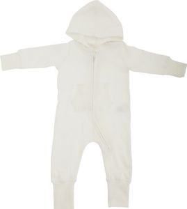 Babybugz Baby Strampelanzug / Schlafanzug mit Kapuze BC2523 (6-12 Monate (62-74)) (Vanille)