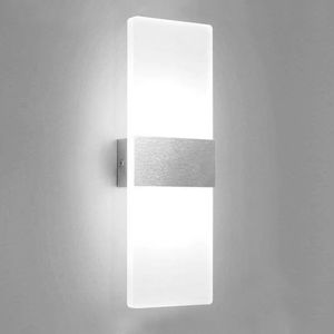 VINGO LED Wandleuchte Innenleuchte Modern Wandlampe Wandbeleuchtung  Wohnzimmer Schlafzimmer Außen KaltWeiß 12W