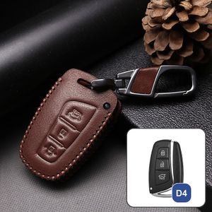 Schutzhülle für Hyundai (D4) Schlüssel inkl. Zubehör [LEK18-D4-03 / BRAUN]