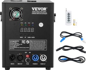 VEVOR Spark Machine 500 W Pyrotechnický stroj Stroj na ohňostroje z hliníkovej zliatiny DMX Controller Nastaviteľný 2-4 m Studená iskra 7 min na jedno nabitie Ideálny na svadby, DJ show, párty