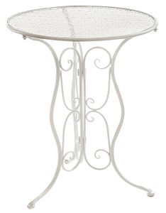 Kobolo Tisch Metalltisch Gartentisch Beistelltisch Deko - Metall - Rund - weiß