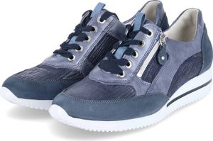 Waldläufer Damen Low Sneaker HIMONA Blau Leder Größe: 40,5