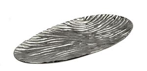 Metall Schale silber glänzend 25 x 53cm