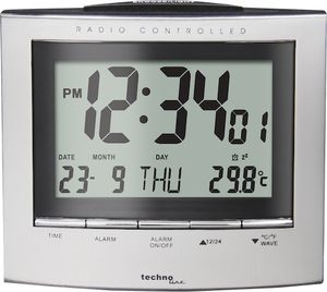 Technoline WT280 Funkwecker mit Datumsanzeige, Innentemperaturanzeige, Funkuhr mit manueller Einstelloption, beleuchtet