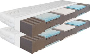 Matrac Ortho Dynamic 200x200, výška 19 cm, 7-zónový gélový matrac H3&H4, vyrobené v Nemecku