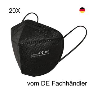 100 Stück FFP2 Schwarz Maske NR, CE0370 Mundschutz Atemschutzmaske Versandt aus DE Fachhändler