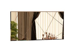 Rechteckiger Spiegel Eilish mit asymmetrischem Karo-Design, bronze transparent, 120x60 cm