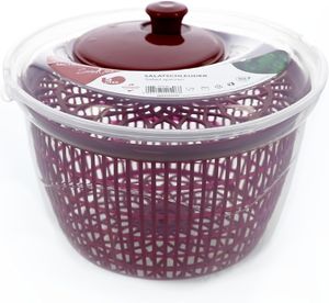 Posten Anker Salatschleuder - Salat Schleuder - BPA frei - Salatschüssel - Küchenhelfer - XXL 5 Liter - Schüssel - BBQ - Grillen (Firered)
