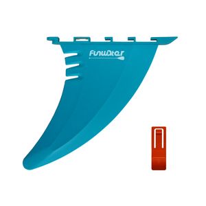 FUNWATER-SUP Flossen,SUP Fin,Mittelfinnen - 7″blau - mit weißem Funwater-Label + orangem Flosseneinsätze