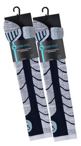 Ski & Snowboard Socken mit Spezialpolsterung, 2 Paar  - 43 - 46 - Marine