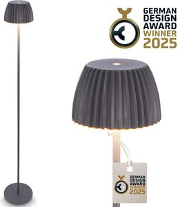 Briloner RIFFLE LED Stehlampe kabellos IP44, Dimmbar, Touch, Akku, German Design Award Winner 2025, Anthrazit, Ø19 x 124 cm Briloner RIFFLE LED Stehlampe kabellos IP44, Dimmbar, Touch, Akku, German Design Award Winner 2025, Anthrazit, Ø19 x 124 cm