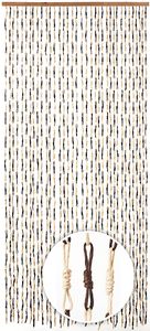 Kobolo Záclona na dvere Papierová záclona Uzly - hnedá - balkón, terasa - 90x200 cm - obdĺžniková - obývacia izba