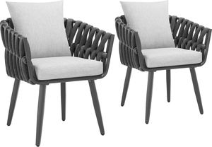 2er Set Stuhl Lugano mit Aluminiumgestellen höhenverstellbare Kunststofffüße, 61 x 60 x 73 cm