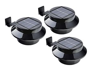 Solar Dachrinnen-Leuchte / 3er-Set / Schwarz / kabellos / inkl. Befestigungsmaterial