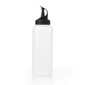 OXO 11219300 Mittelgroße Küchenchef Quetschflasche mit Skala bis 350 ml, Ø 5,8 cm, H 20,3 cm, transparent/schwarz