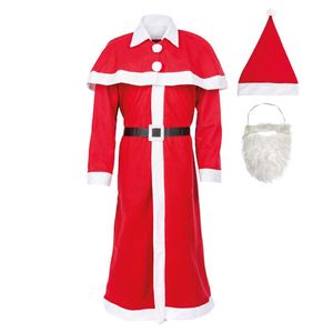 Weihnachtsmann Nikolaus Kostüm 5-teilig | Roter Mantel Größe XL