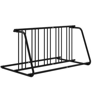 DURHAND Fahrradständer Radständer Mehrfachständer Aufstellständer Fahrrad Ständer wetterfest bis 6 Fahrräder beidseitig 155 x 100 x 75 cm, Stahl Schwarz