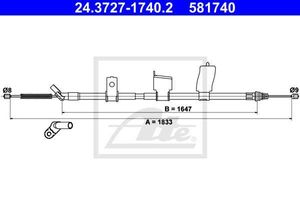 ATE | Seilzug, Feststellbremse Hinten Links (24.3727-1740.2) u.a. für Nissan