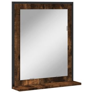 vidaXL Koupelnové zrcadlo s poličkou kouřový dub 50x12x60 cm materiál na bázi dřeva