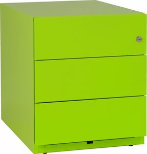 BISLEY Note Rollcontainer mit 3 Schüben aus Metall abschließbar in grün - Bürocontainer mit Schloss für DIN A4 Dokumente, Kleinteile & Büromaterial,