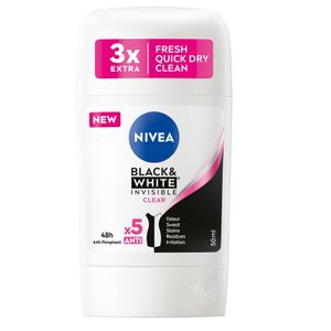 NIVEA Black&White Invisible Clear Antitranspirant Stick 50ml