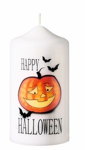 Kerze Halloween "Happy Halloween" 120 x Ø 60 mm